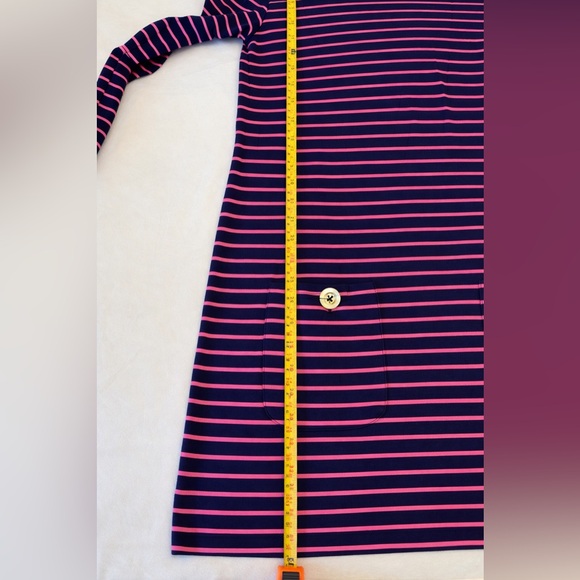 EUC! Sail to Sable Navy and Pink Striped Dress, sz M - Picture 9 of 9
